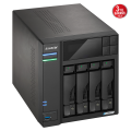 ASUSTOR AS6704T, 4Gb DDR4 Ram, 4 Yuvalı (4x22TB Destek), 4xM.2, PCI-e, 2x2.5GbE Network, 2xUSB 3.2, Tower NAS (Yedekleme) Cihazı