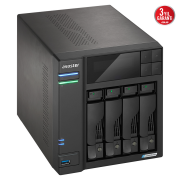 ASUSTOR AS6704T, 4Gb DDR4 Ram, 4 Yuvalı (4x22TB Destek), 4xM.2, PCI-e, 2x2.5GbE Network, 2xUSB 3.2, Tower NAS (Yedekleme) Cihazı