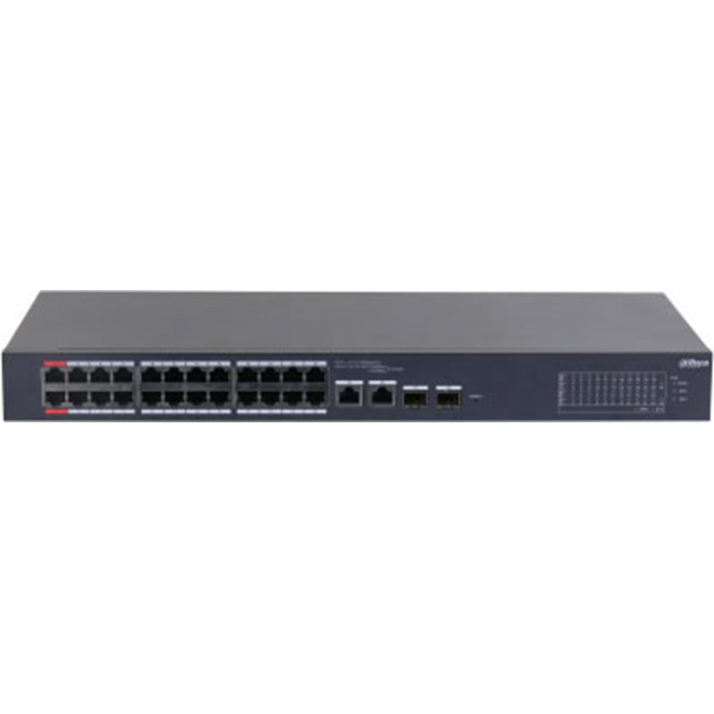 DAHUA CS4226-24ET-240, 24Port, Megabit, PoE 240W, 2 Port SFP Gigabit Combo, Cloud Yönetilebilir, Switch