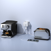S-LINK PRZ04, 4 Soket, Akım Korumalı Priz, 1x Type-C, 2xUSB 5V, 2Mt Kablo, 306 Joule, Küp Tasarım (Beyaz)