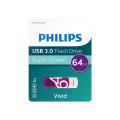 PHILIPS FM64FD00B, 64GB, USB 3.0, Vivid, Mor, Flash Disk