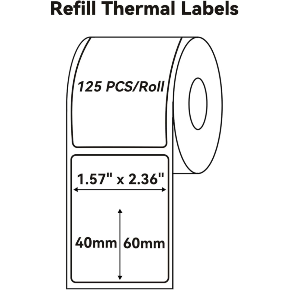 NIIMBOT T40 Etiket 40mm x 60mm 125 adet Şeffaf  (B1,B21S,B3S)