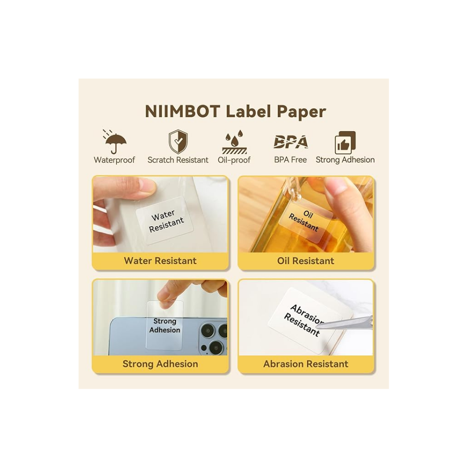 NIIMBOT T40 Etiket 40mm x 60mm 125 adet Şeffaf  (B1,B21S,B3S)