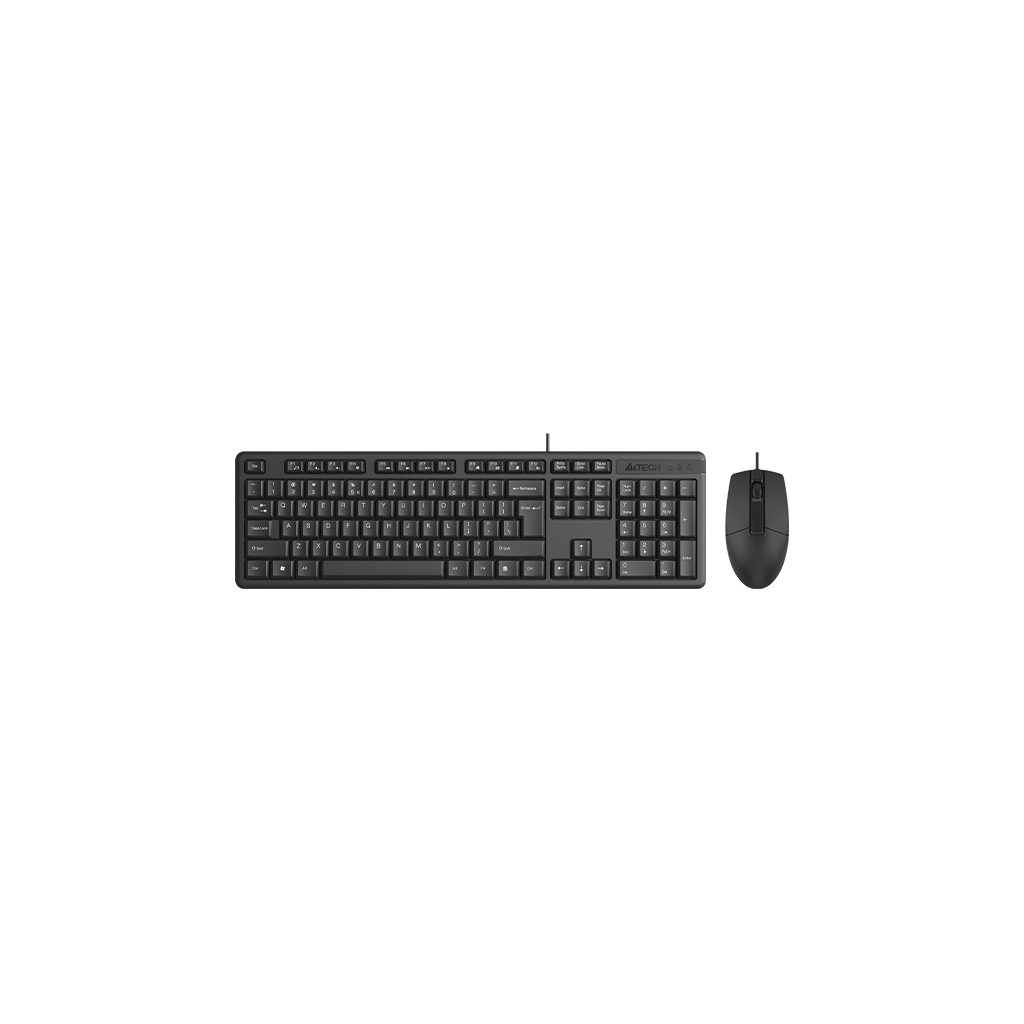 A4 TECH KR-3330S, Siyah, USB Kablolu, Türkçe Q, Multimedya, Klavye Mouse Set