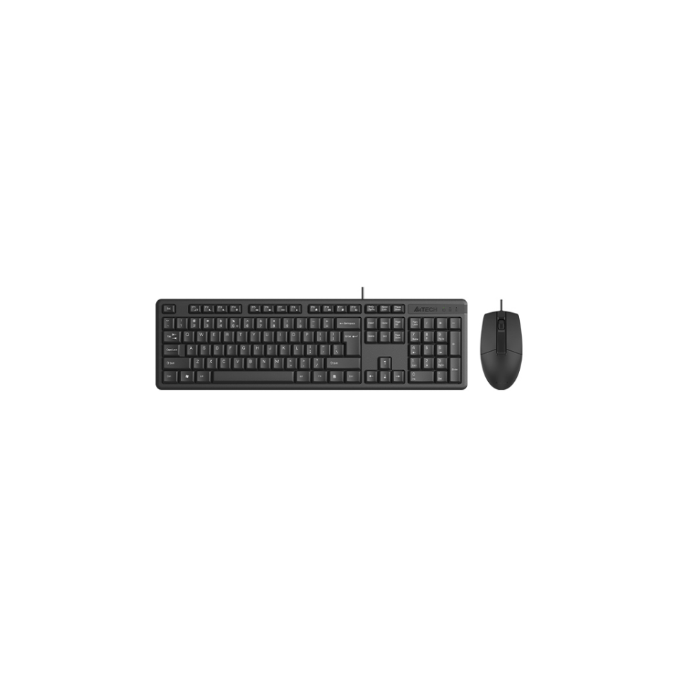 A4 TECH KR-3330S, Siyah, USB Kablolu, Türkçe Q, Multimedya, Klavye Mouse Set
