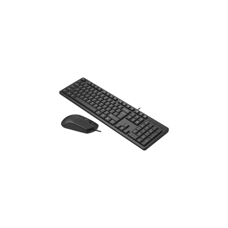 A4 TECH KR-3330S, Siyah, USB Kablolu, Türkçe Q, Multimedya, Klavye Mouse Set
