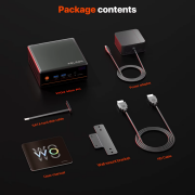 PELADN WO4 Serisi, AMD Ryzen 5 5600H, 16Gb Ram, 512Gb SSD, 1xHDMI, 1xDP,  4xUSB, 1xType-C, 2xLAN, Paylaşımlı Ekran Kartı, Wi-Fi6, Bluetooth 5.2, Windows 11 Pro, MFF MiniPC