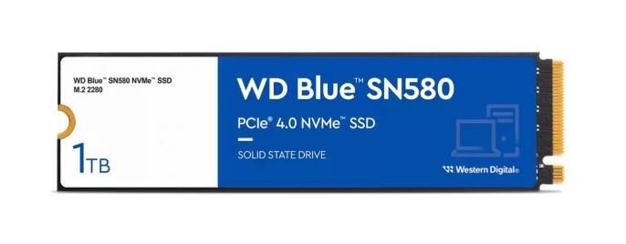 WESTERN DIGITAL WDS100T3B0E SN580 M.2 1TB (4150MB/s) PCIe + NVMe SSD Disk