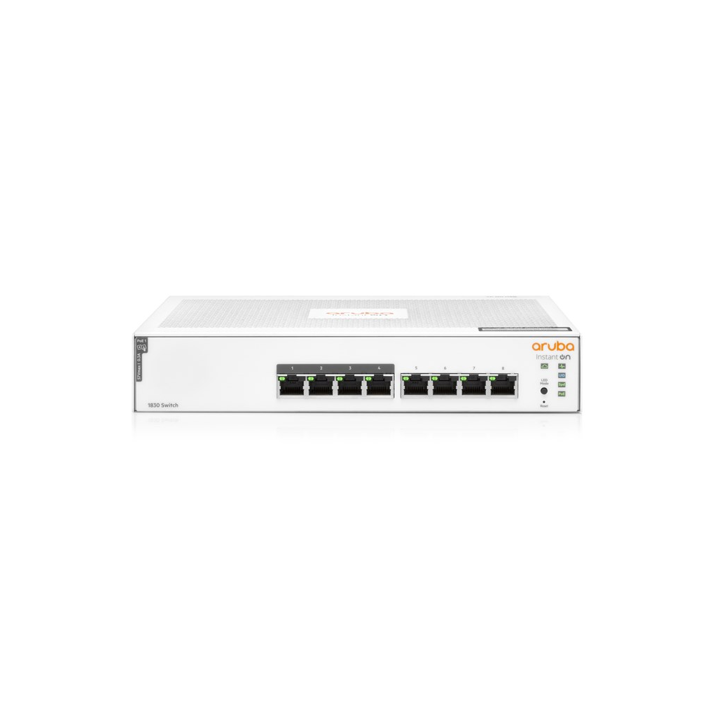 HP Aruba Instant On, JL811A, 1830-8G, 8Port, GigaBit, 4 Port PoE 65W, Yönetilebilir, Rackmount Switch