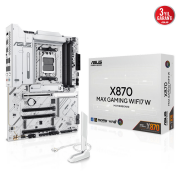 ASUS X870 MAX GAMING WIFI7 W, 4xDDR5, 3xM2, HDMI, DP, Type-C, Wi-Fi 7, Bluetooth v5.3, AM5 Soket GAMING Anakart