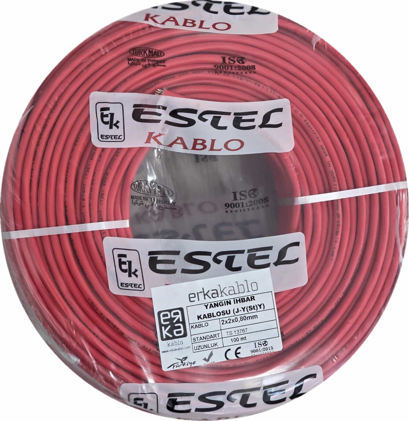 ERKA YANGIN KABLOSU 100MT J-Y(St)Y...Lg 2x2x0,80mm+0,40mm BAKIR (PVC) (1F11-V240-7V1U)