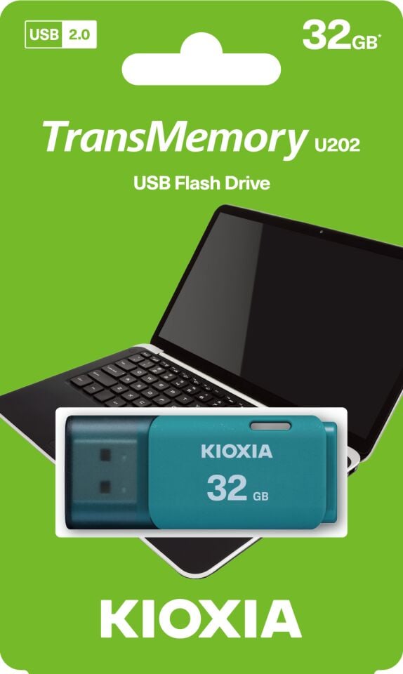32GB USB2.0 KIOXIA MAVİ USB BELLEK LU202L032GG4