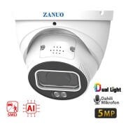 ZANUO ZN-IPC-E3511M-ZAS-L 5MP 2.7MM-13.5MM DUAL LİGHT+SMD+AI  DOME IP KAMERA( Dahili Mikrofon)