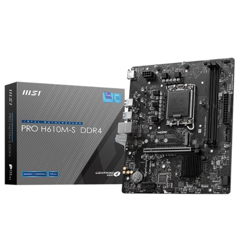 MSI PRO H610M-S DDR4 3200MHZ 1XHDMI 1XM.2 USB 3.2 MATX 1700P (12. / 13. VE 14. NESİL İŞLEMCİ UYUMLU)