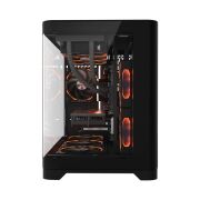 1ST PLAYER UVIEW UV6 SİYAH 750W 80+ SILVER ATX 3.1 ARGB 3X12CM FAN PANORAMİK TEMPERLİ CAM USB 3.0 M-