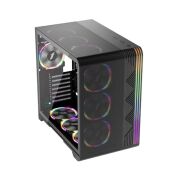 1ST PLAYER VT7 SİYAH 850W 80+ SILVER ATX 3.1 ARGB 4X12CM FAN TEMPERLİ CAM USB 3.0 ATX KASA