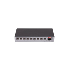 H3C S1600V2-10P-HPWR, 8 Port, GigaBit, PoE 125W, L2, 1 Port GigaBit Uplink, 1 Port GigaBit SFP, Web Yönetilebilir, Masaüstü Switch