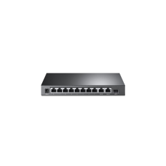 TP-LINK TL-SL1311MP, 8 Port, Megabit, PoE 124W, 2 Port Gigabit Lan, 1 Port GigaBit SFP, Yönetilemez, Masaüstü, Switch
