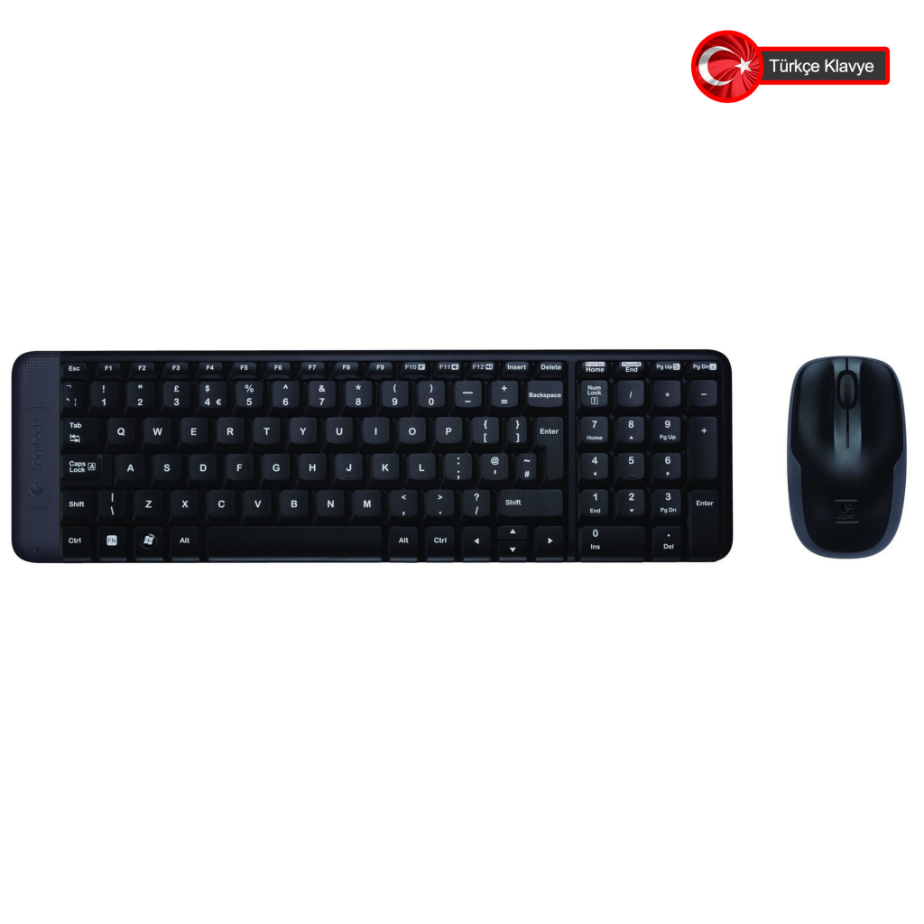 LOGITECH MK220 TÜRKÇE KABLOSUZ SİYAH Q KLAVYE+MOUSE 920-003163