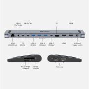 UNITEK UHUB15+ USB-C 4K BAGLANTI ISTASYONU (D1106AGY01)