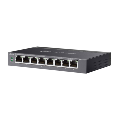 OMADA DS108GP, 8 Port Gigabit,  8 Port Gigabit PoE+, 65W, Yönetilemez, Masaüstü/Vesa Metal Kasa Sessiz Switch