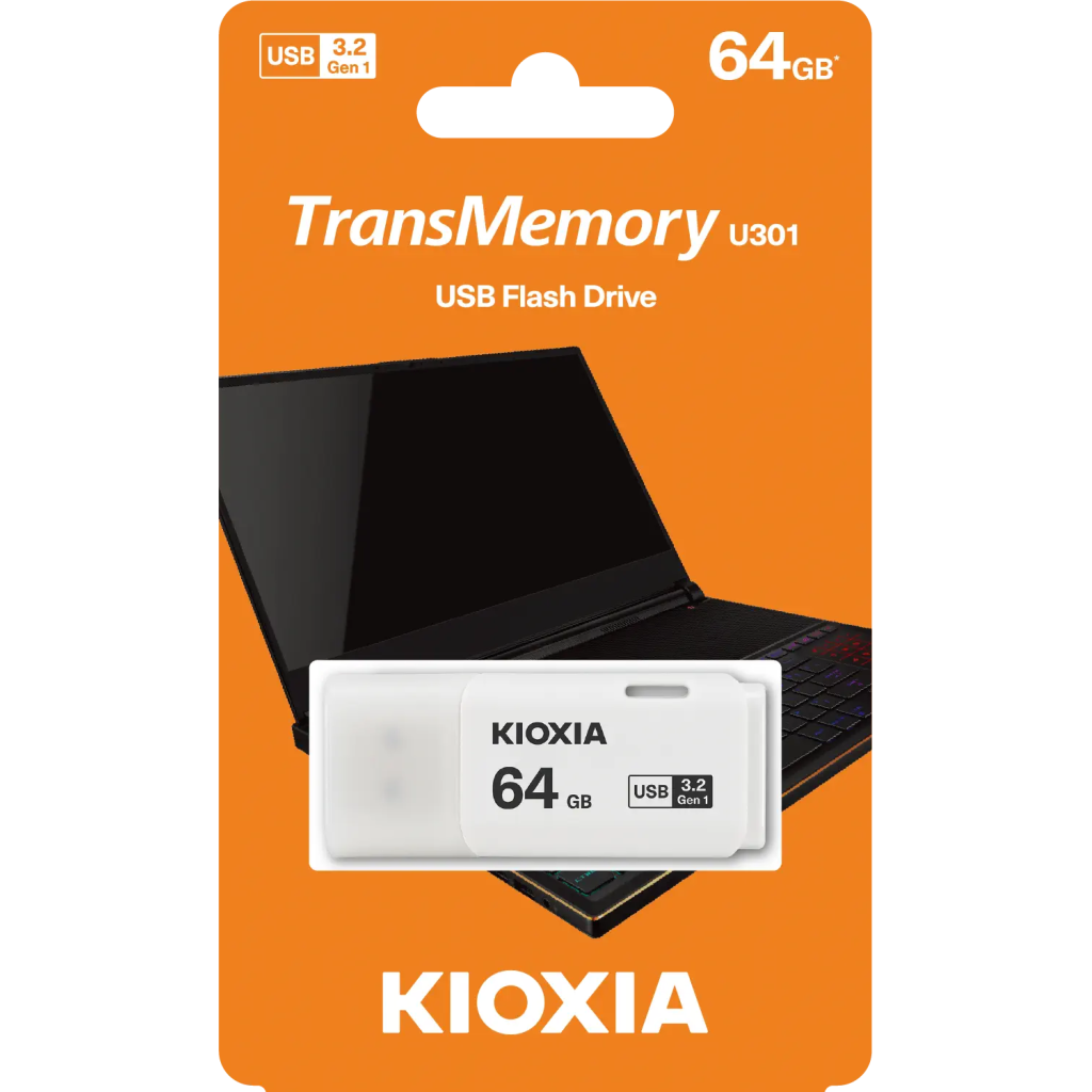 KIOXIA U301W 64GB USB 3.2 Gen1 TransMemory Flash Disk (Beyaz)