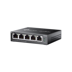 OMADA ES205GP, 5 Port Gigabit,  4 Port Gigabit PoE+, 65W, Yönetilebilir, Metal Kasa Masaüstü/Vesa Switch