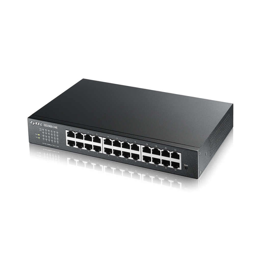 ZyXEL GS1900-24E, 24 Port, GigaBit, Yönetilebilir, Sessiz, Masaüstü Switch
