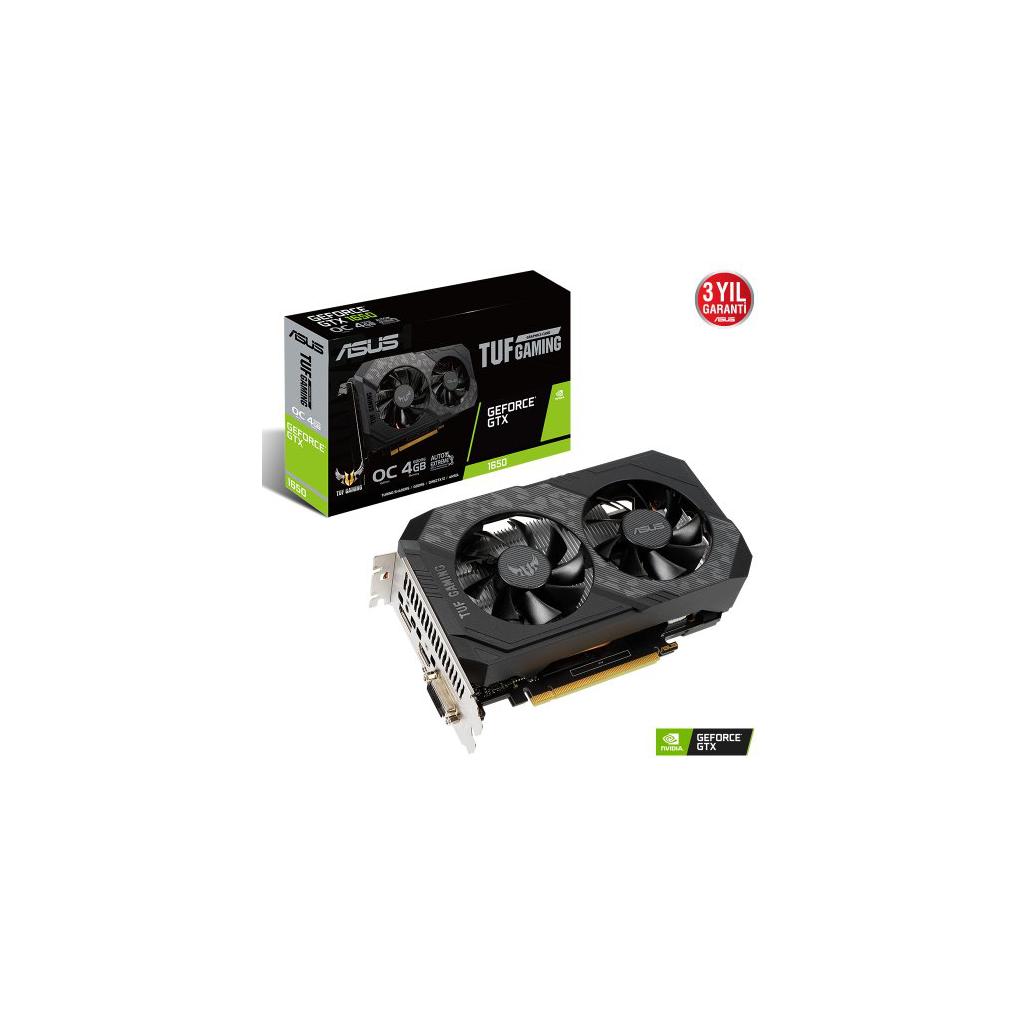 ASUS TUF-GTX1650-O4GD6-GAMING, 4Gb, GDDR6, 128Bit 1xDVI, 1xHDMI, 1xDP GAMING Ekran Kartı