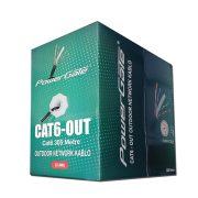 POWERGATE CAT6-OUT-CCA, Outdoor (Dış Mekan), Polietilen, 23AWG 0.57mm, UTP, CAT6, CCA Kablo, 305m, Siyah