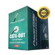 POWERGATE CAT6-OUT-COPPER, Outdoor (Dış Mekan), Polietilen, 23AWG 0.57mm, UTP, CAT6, %100 Bakır Kablo, 305m, Siyah