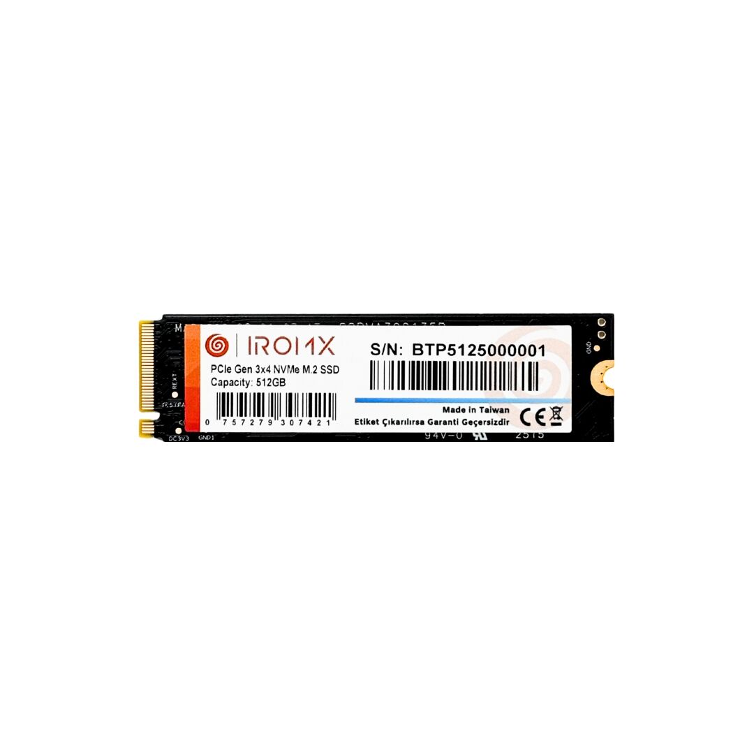IROMX 512GB 3000/2000MB/s M2 PCIE GEN3 NVME SSD IR512GNVP3