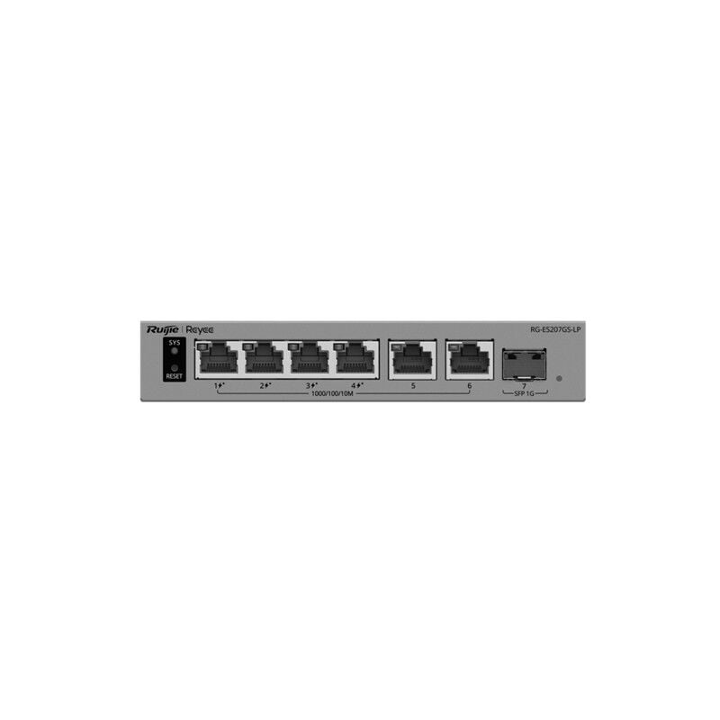 RUIJIE REYEE RG-ES207GS-LP 6 PORT GIGABIT + 1XGB SFP UPLINK YÖNETİLEBİLİR 40W POE SWITCH