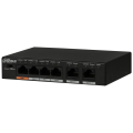 DAHUA PFS3006-4ET-60-V2, 4 Port, Megabit, PoE 60W, 2 Port Uplink, Yönetilemez, Masaüstü Switch