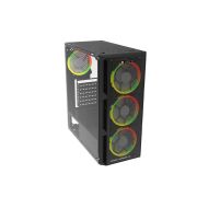 IROMX SPACE BTX-65G PSU YOK 4x RAINBOW FIXED LED FAN ATX 2xUSB3.0 SİYAH KASA