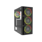 IROMX SPACE BTX-65G PSU YOK 4x RAINBOW FIXED LED FAN ATX 2xUSB3.0 SİYAH KASA