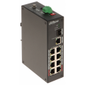DAHUA PFS3110-8ET-96-V2, 8 Port, Megabit, PoE 96W, 1 Port Gigabit Uplink, 1 Port Gigabit SFP, Yönetilemez, Masaüstü Switch