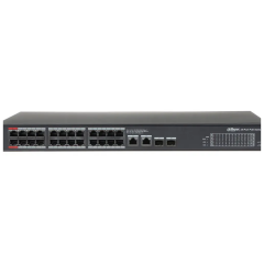 DAHUA PFS3228-24GT-360, 24 Port, GigaBit, PoE 360W, 2 Port GigaBit Uplink, 2 Port GigaBit Combo SFP, Rack Mount Switch
