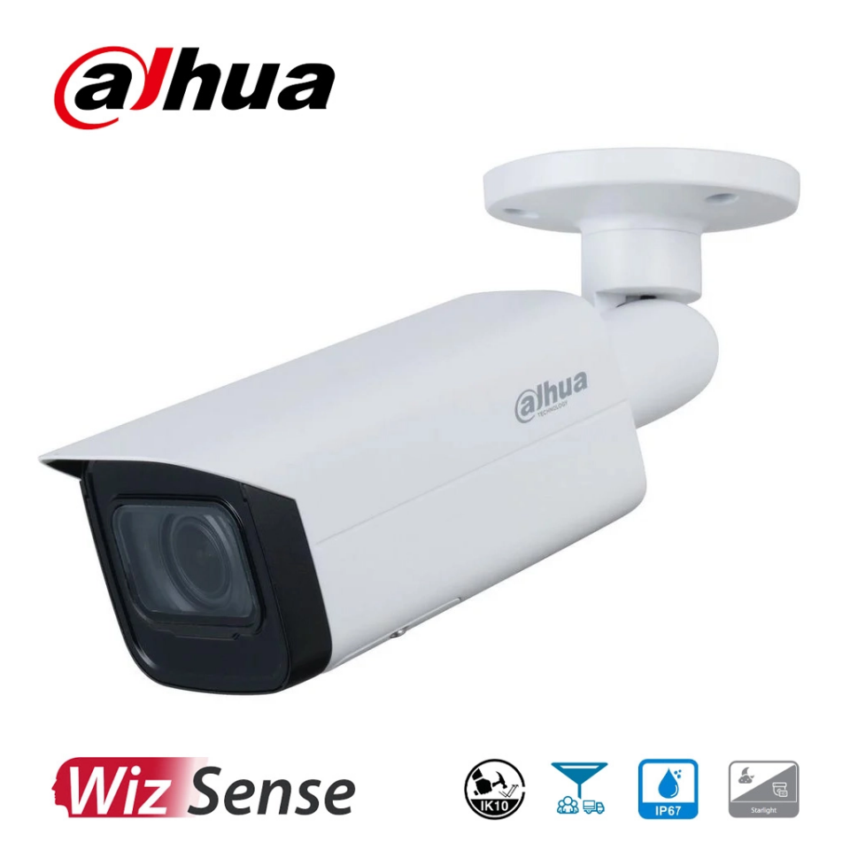 DAHUA IPC-HFW5442T-ASE,  2Mpix, 2,8mm Lens, H265+, Wizmind, 80Mt Gece Görüşü,  IP67, IK10, PoE Metal Kasa Bullet IP Kamera