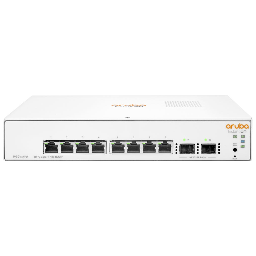 HP Aruba Instant On, JL680A, 1930-8G, 8Port, GigaBit, 2 Port Gigabit SFP, Yönetilebilir, Rack Mount Switch