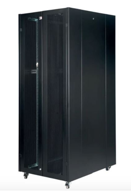 LANDE LN-HL-42U80100-BL-BAAA 42U 80X100 Dikili Tip Boş Kabinet Ön Arka Kapak Perfore