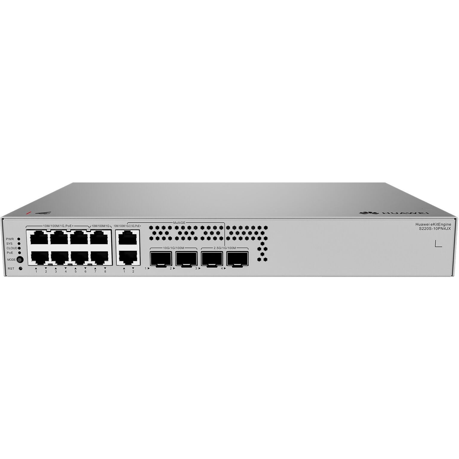 HUAWEI eKIT S220S-10PN4JX 8 PORT 10/100/1000 8 PORT POE 2 X UPLINK + 2X 10G SFP + 128W L2 CLOUDE YÖNETİLEBİLİR RACK MOUN
