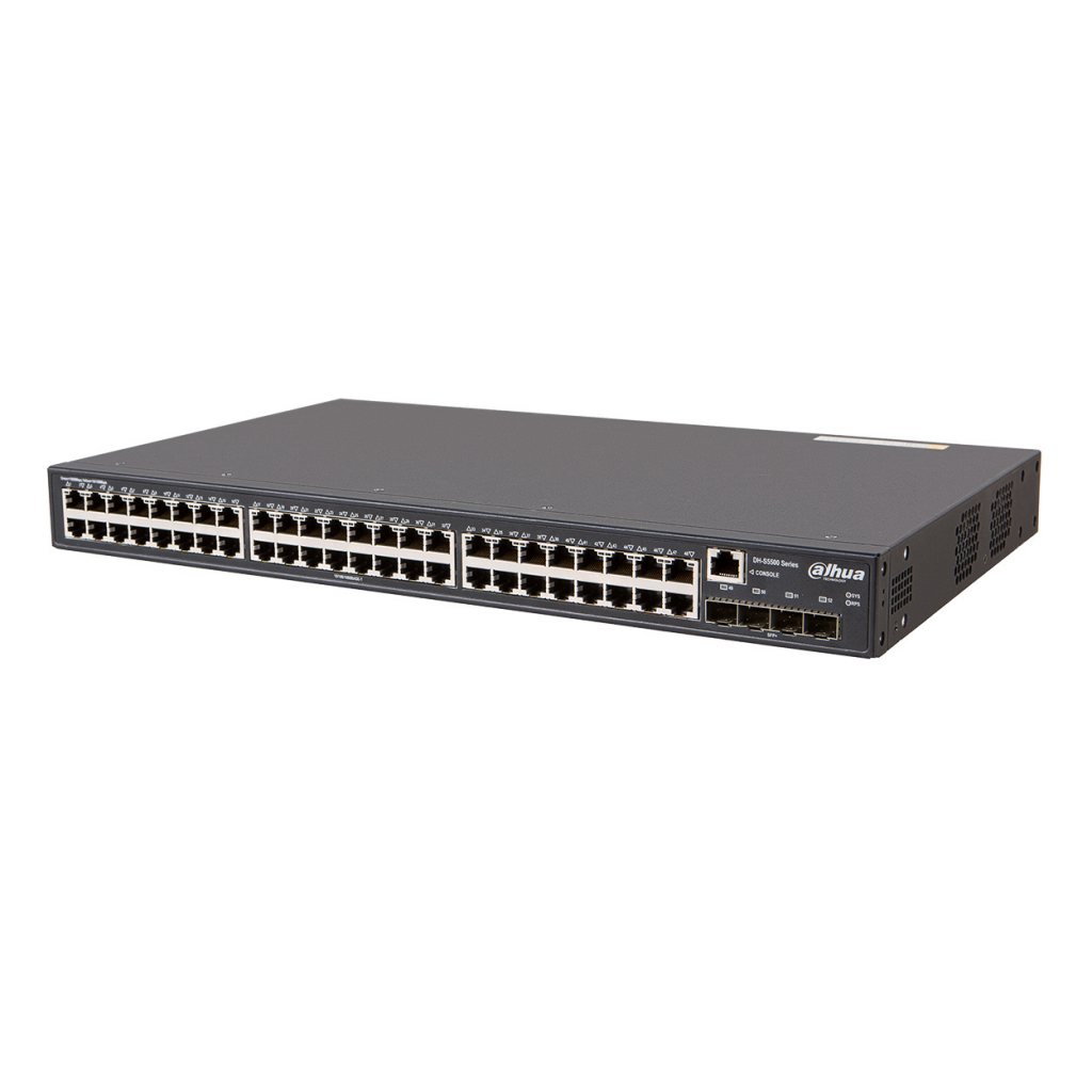 DAHUA S5500-48GT4XF, 48 Port, Gigabit, 1 Port GigaBit Uplink, 4 Port 10Gigabit SFP,  Yönetilebilir, Rack Mount Switch