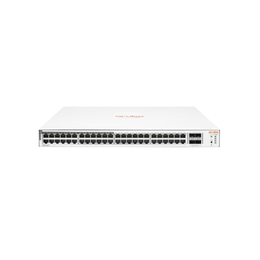 HP Aruba Instant On, JL815A, 1830-48G, 48Port, GigaBit, 24 Port PoE 370W, 4 Port Gigabit SFP, Yönetilebilir, Rack Mount Switch