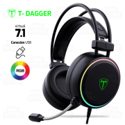 T-DAGGER T-RGH304 SONA, 7.1 Surround Sound, Renkli Aydınlatma, 2.10Mt USB Kablolu, Mikrofonlu, Gaming Kulaklık