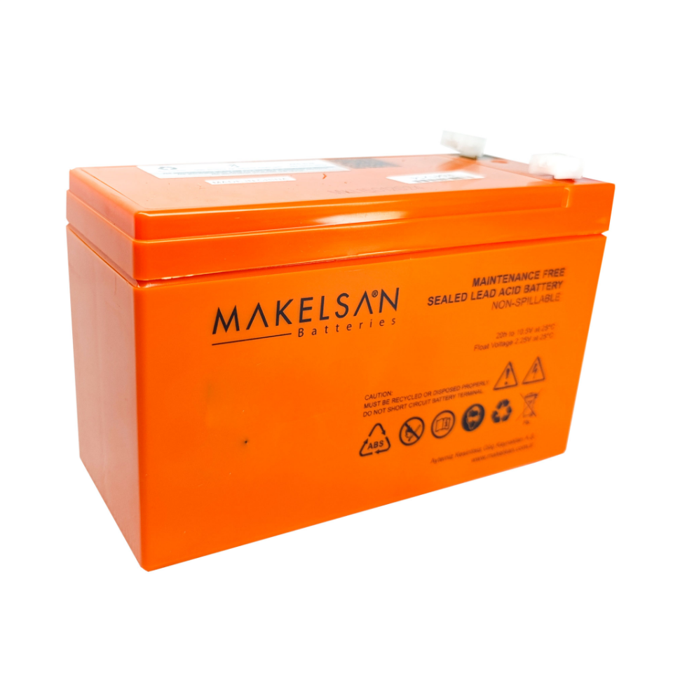 MAKELSAN 12V 9Ah, Bakımsız, Kuru Akü. UPS için Uygundur.