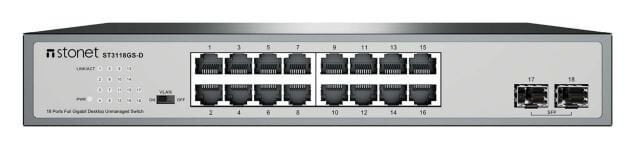 STONET ST3118GS-D 16P BAKIR+2P SFP RACKMOUNT GB ETHERNET SWİTCH