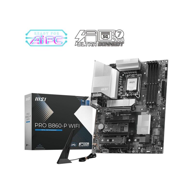 MSI PRO B860-P WIFI DDR5 8800MT/S 1XHDMI 1XDP 3XM.2 ATX 1851P (INTEL ULTRA PROCESSORS SERIES 2)