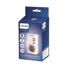 PHILIPS CHP8010W/10 380J TEKLİ / 1xUSB-C/2xUSB-A AKIM KORUMALI PRİZ  (Ücretsiz Kargo)