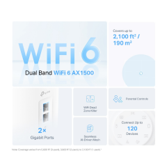 TP-LINK DECO-X10, AX1500, İkili Mesh, 1500Mbps, Dual Band, WiFi6, 2Port Gigabit Lan, 360m2 kapsama Alanı, Router, Geniş Alan İnternet Ağı Sağlayıcısı